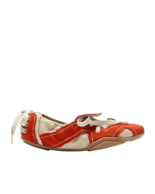 Acne Red Suede Lace-Up Shoes