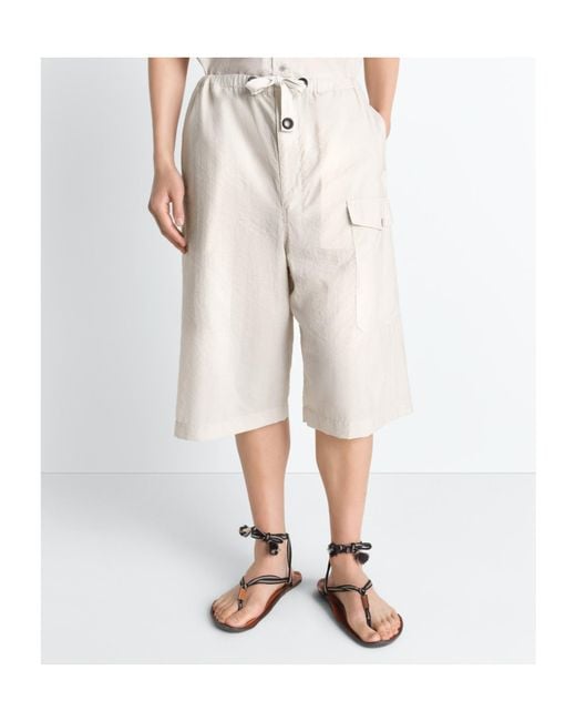 Lemaire White Cargo Easy Shorts for men