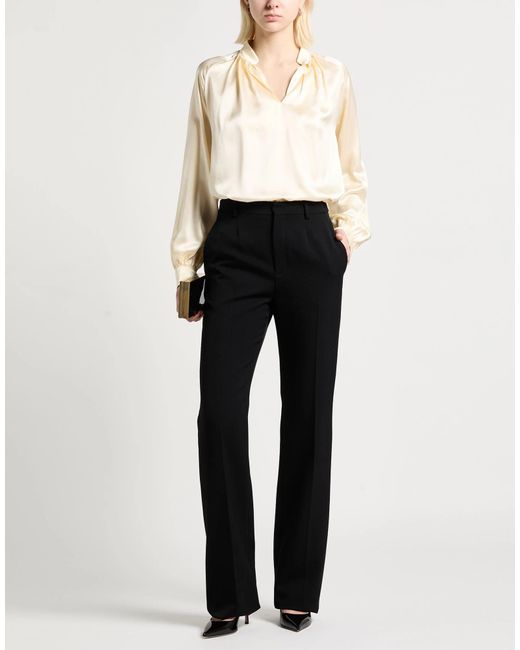Saint Laurent Black Solid Color Straight Suit Pants