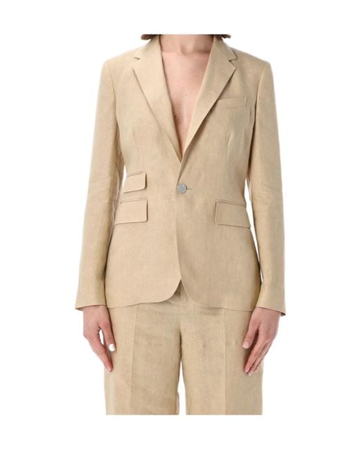Ralph Lauren Natural Parker Single-Breasted Blazer