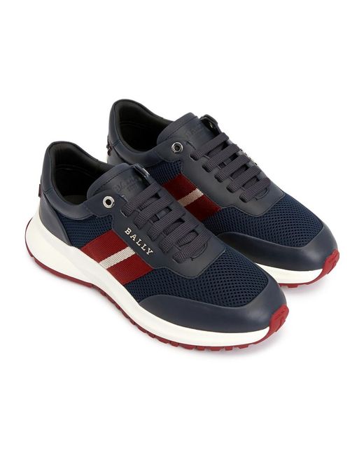 Bally Blue Logo-Laced Casual Sneakers for men