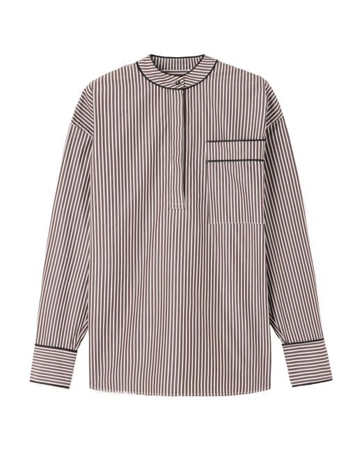 Loulou de Saison Gray Verna Striped Shirt