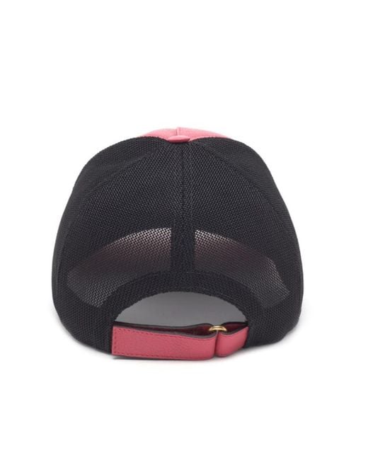 Gucci Pink Logo Print Baseball Cap