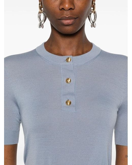 Céline Blue Triomphe Crew Neck Sweater
