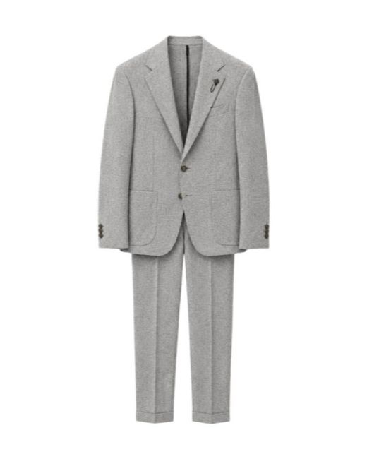 Lardini Gray Lapel-Collar Long-Sleeve Suit Set for men