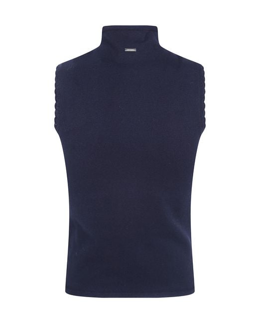 Twinset Blue Crochet-Detail Knit Top
