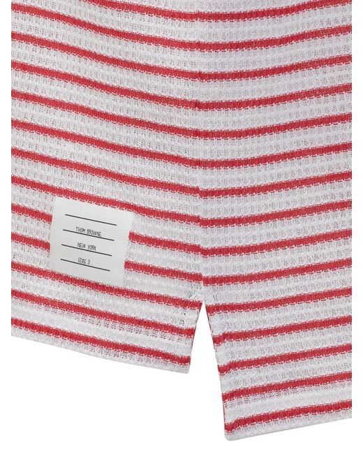 Thom Browne Red Striped Polo Shirt for men