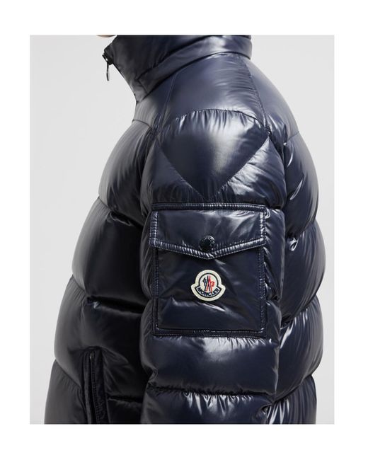 Moncler Blue Maya Hooded Padded Jacket for men