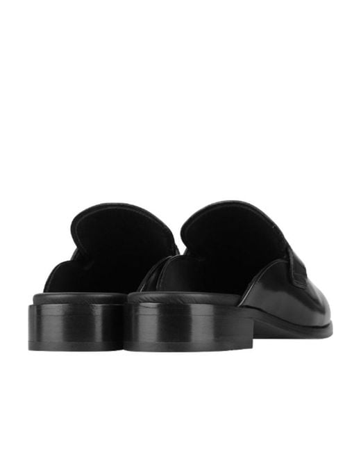 Prada Black Brushed Leather Mules