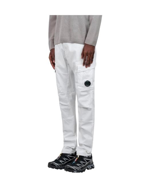 C P Company Gray Pantalon Cargo Sateen for men