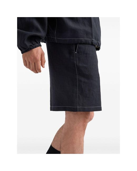 Prada Blue Logo-Patch Bermuda Shorts for men