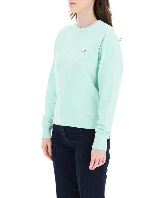 Maison Kitsuné Green Tricolor Fox Patch Sweatshirt