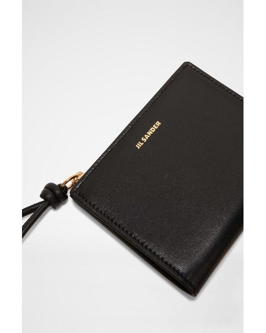 Jil Sander Black Logo Printed Bi-Fold Wallet