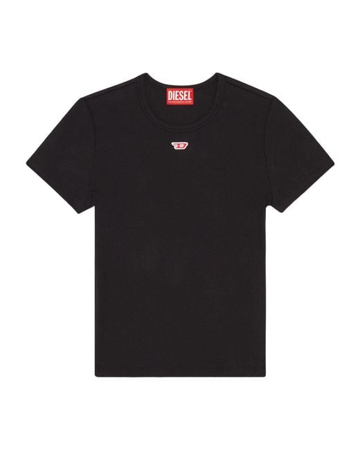 DIESEL Black T-Ele-Long-D Crewneck T-Shirt