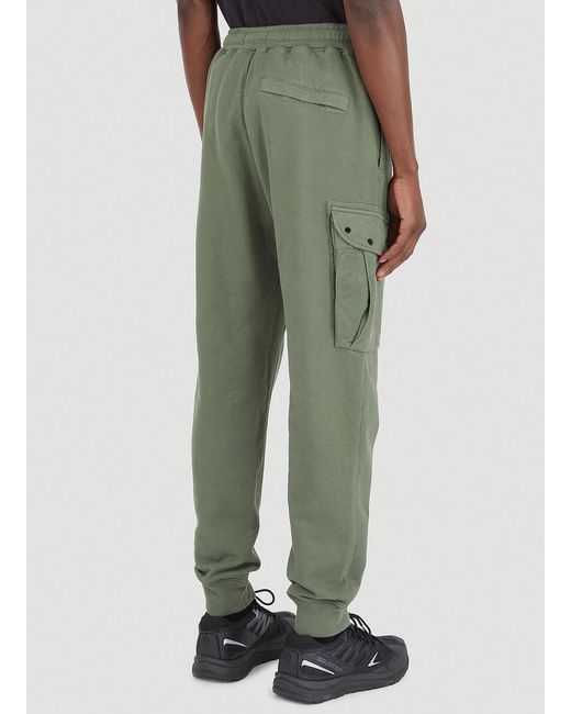 Stone Island Green Compass Badge Cargo Trousers for men