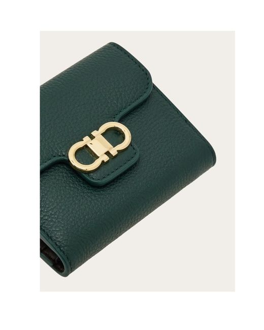 Ferragamo Green Ferragamo Gancini Compact Wallet