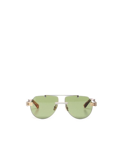Bottega Veneta Green Eyewear Aviator Frame Sunglasses
