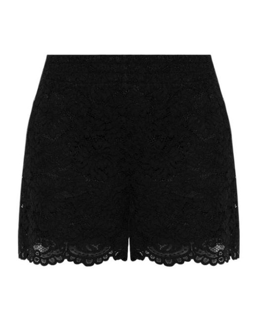Anine Bing Black Elastic Waistband Lace Shorts