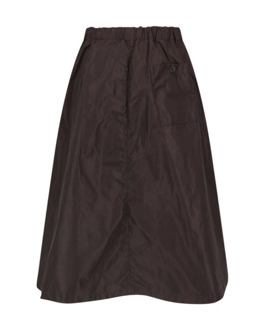 Aspesi Gray A-Line Midi Skirt