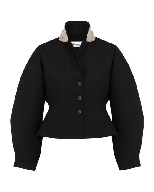 Dior Black Fitted Jacket With Puff Sleeves