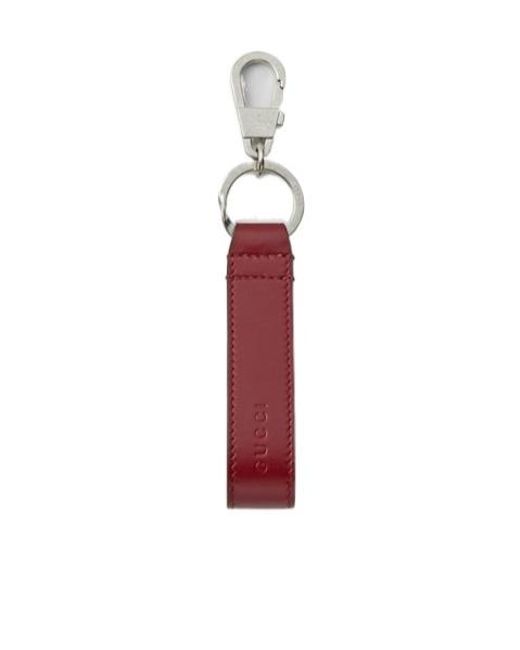 Gucci Red Keychain With Hook Closure
