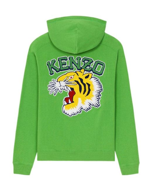 KENZO Green Logo Tiger Hoodie for men