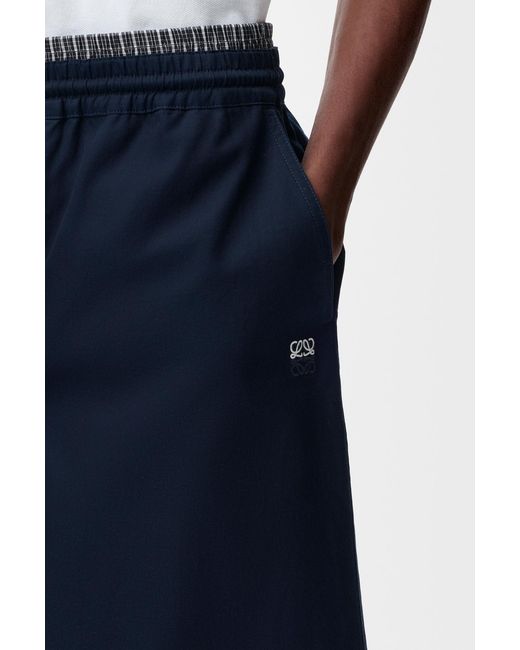 Loewe Blue Elastic-Waist Logo Shorts for men