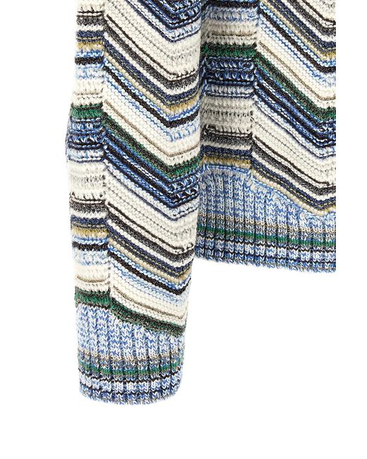 Missoni Blue Geometric Zigzag Sweater for men