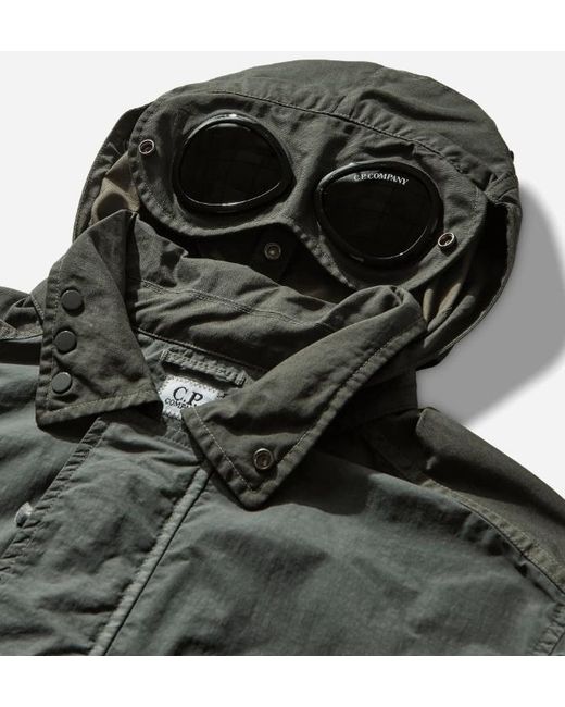 C P Company Gray Flatt Nylon Goggle Hooded Jacket for men