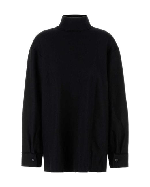 Jil Sander Black High-Neck Knitted Jumper