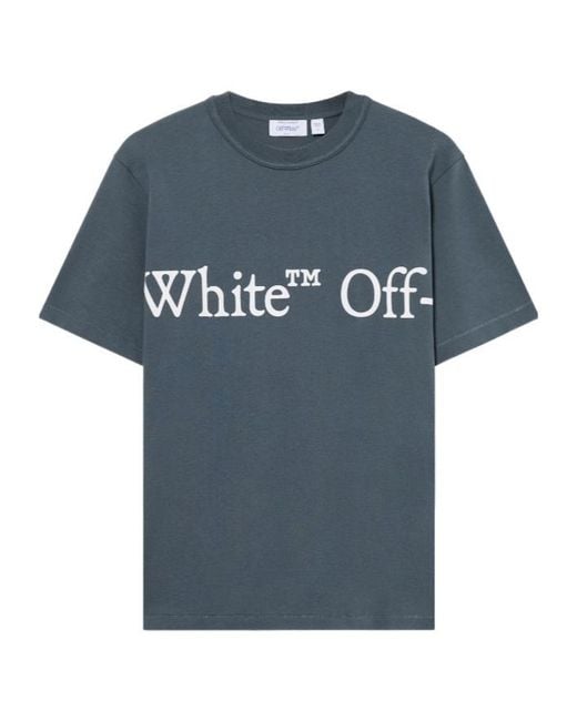 Off-White c/o Virgil Abloh Blue Bookish Scarf Short Sleeve T-Shirt for men