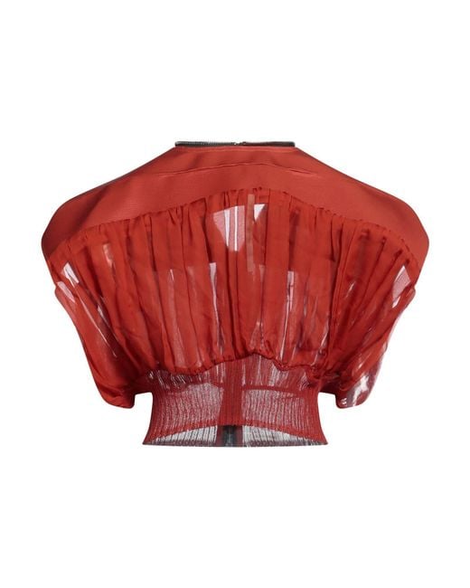 Rick Owens Red Solid-Color Casual Jacket