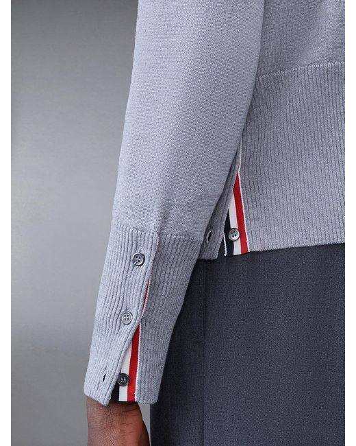 Thom Browne Gray Bar Stripe Crewneck Jumper for men