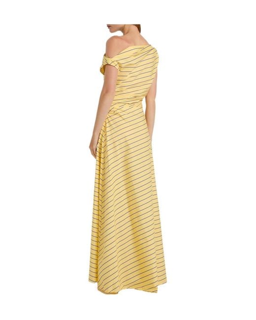 Staud Metallic Stripe Off-The-Shoulder Dress