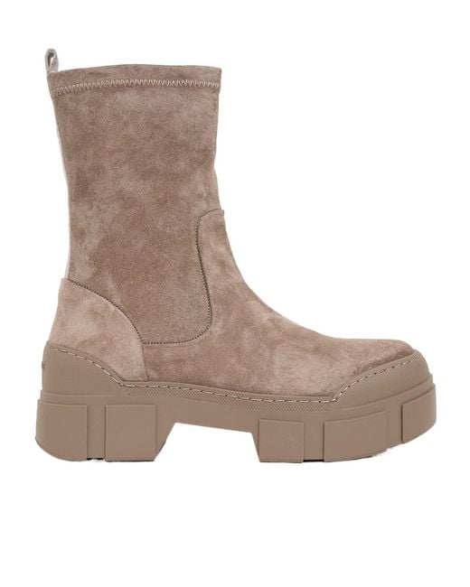 Vic Matié Brown Round-Toe Ankle Boots
