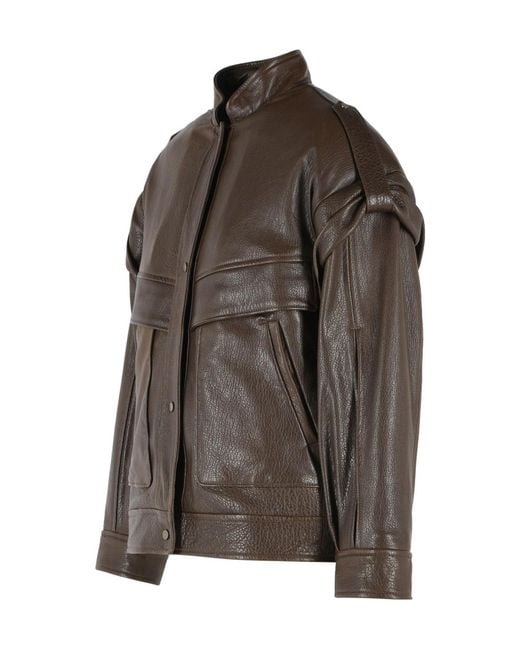 Salvatore Santoro Brown Long-Sleeve Bomber Jacket