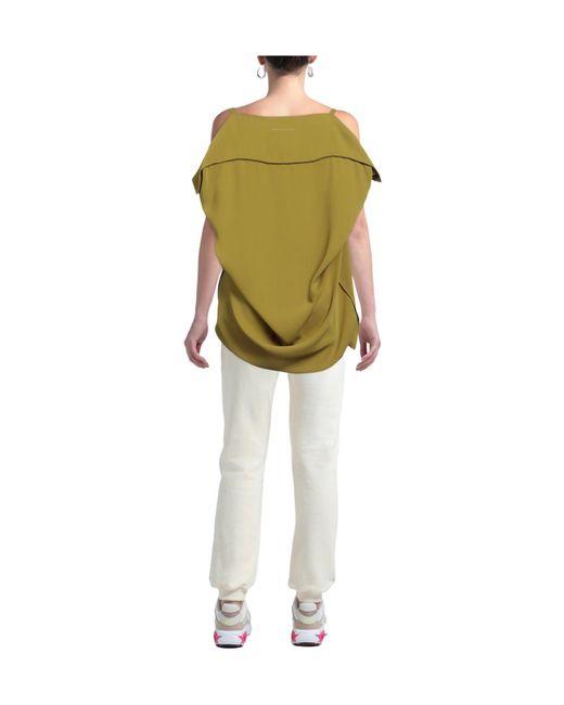 MM6 by Maison Margiela Green Plain Colour Tops