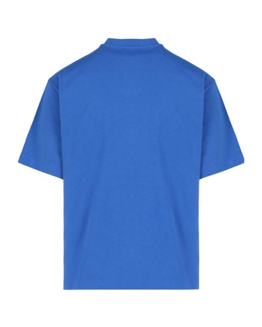 Off-White c/o Virgil Abloh Blue Big Bookish Skate Crewneck T-Shirt for men