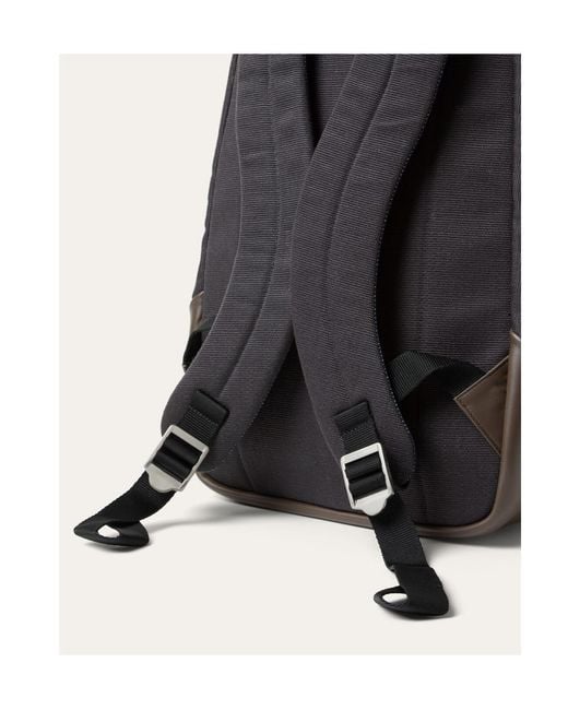 Loro Piana Black Pioneer Backpack Medium for men