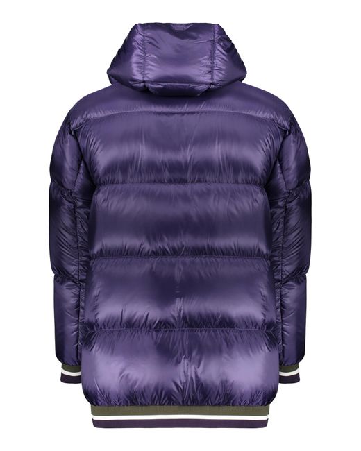Herno Purple Hooded Logo Down Jacket for men