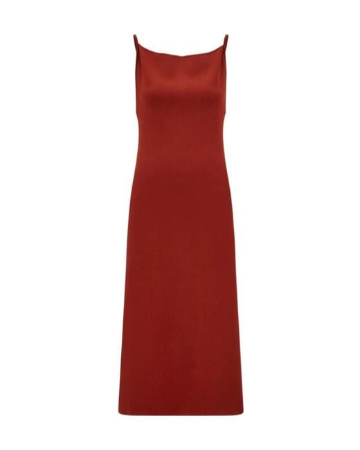 Ferragamo Red Knitted Slip Dress