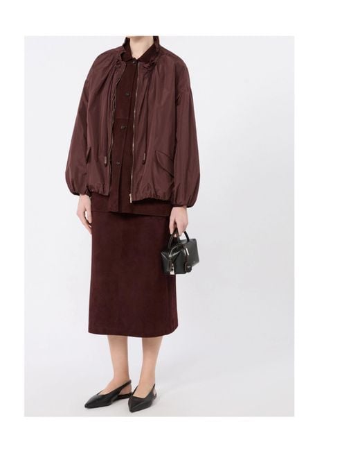 Max Mara Brown Drawstring Midi Skirt