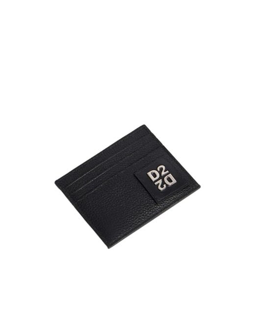 DSquared² Black D2 Upside Down Credit Card Holder for men