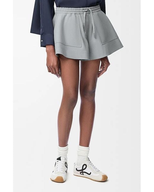 Loewe Gray Anagram Embroidered Drawstring Shorts