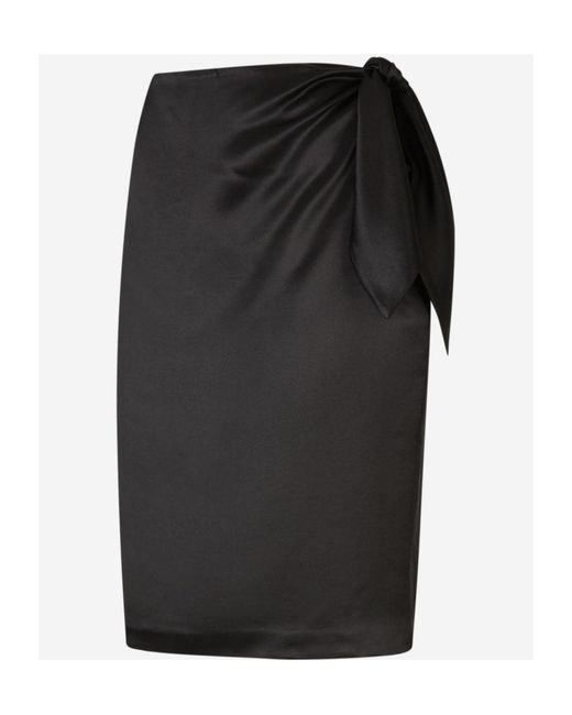 Saint Laurent Black Silk Satin Mini Skirt