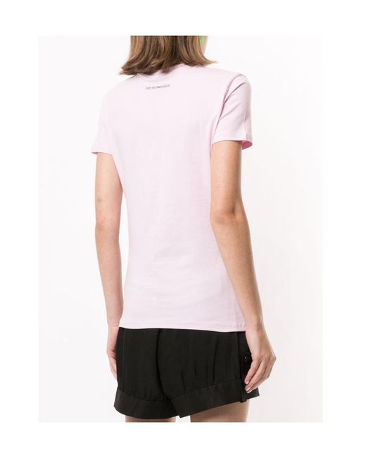 Emporio Armani Pink Logo Short-Sleeved T-Shirt