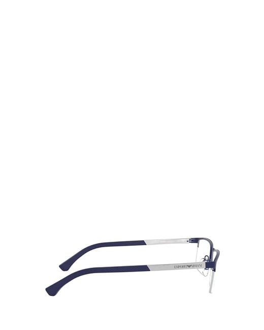 Emporio Armani White Rectangular Frame Glasses for men