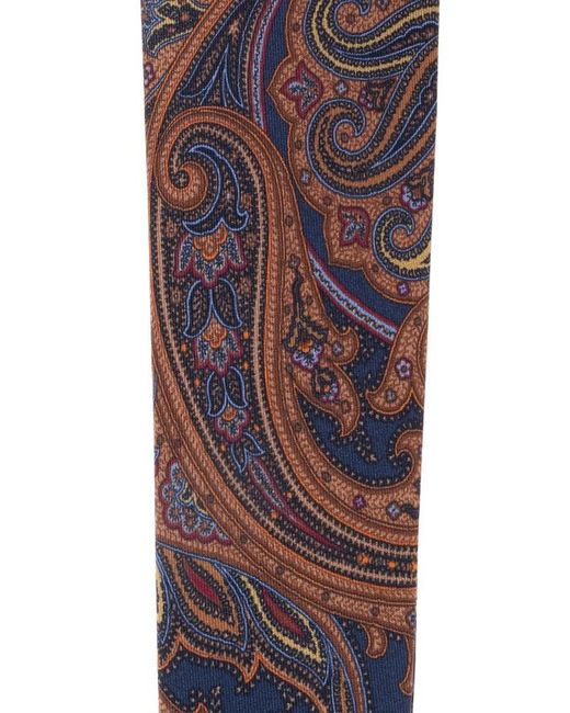 Etro Purple Paisley Printed Pointed-Tip Tie for men