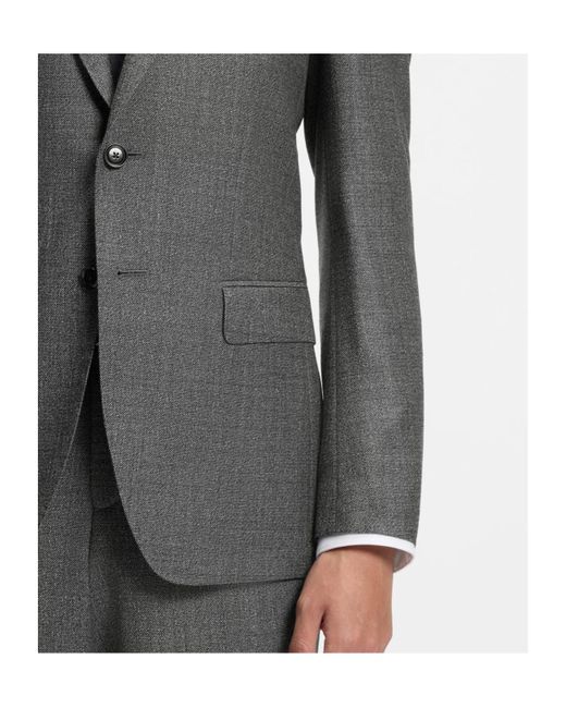 Boss Gray Micro-Patterned Slim-Fit Jacket for men