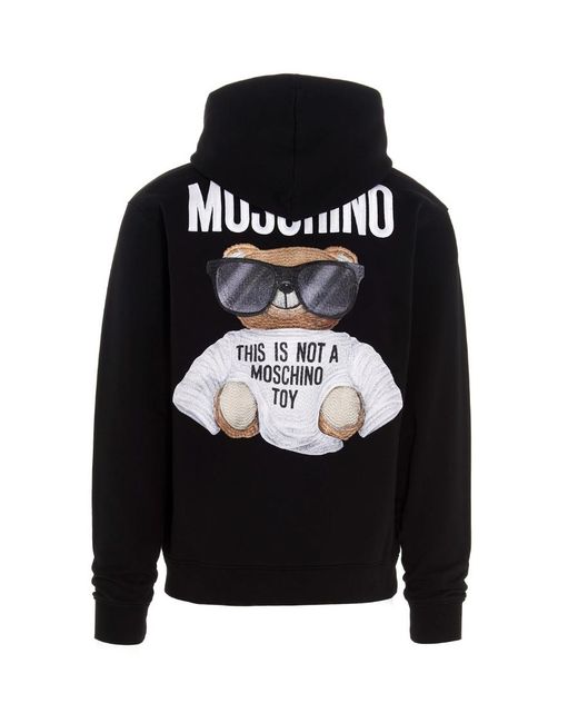 Moschino Black Toy Bear Print Hoodie for men